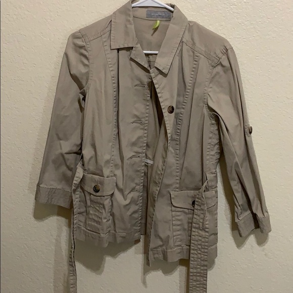 Liz Claiborne Taupe Belted Jacket - Picture 3 of 8